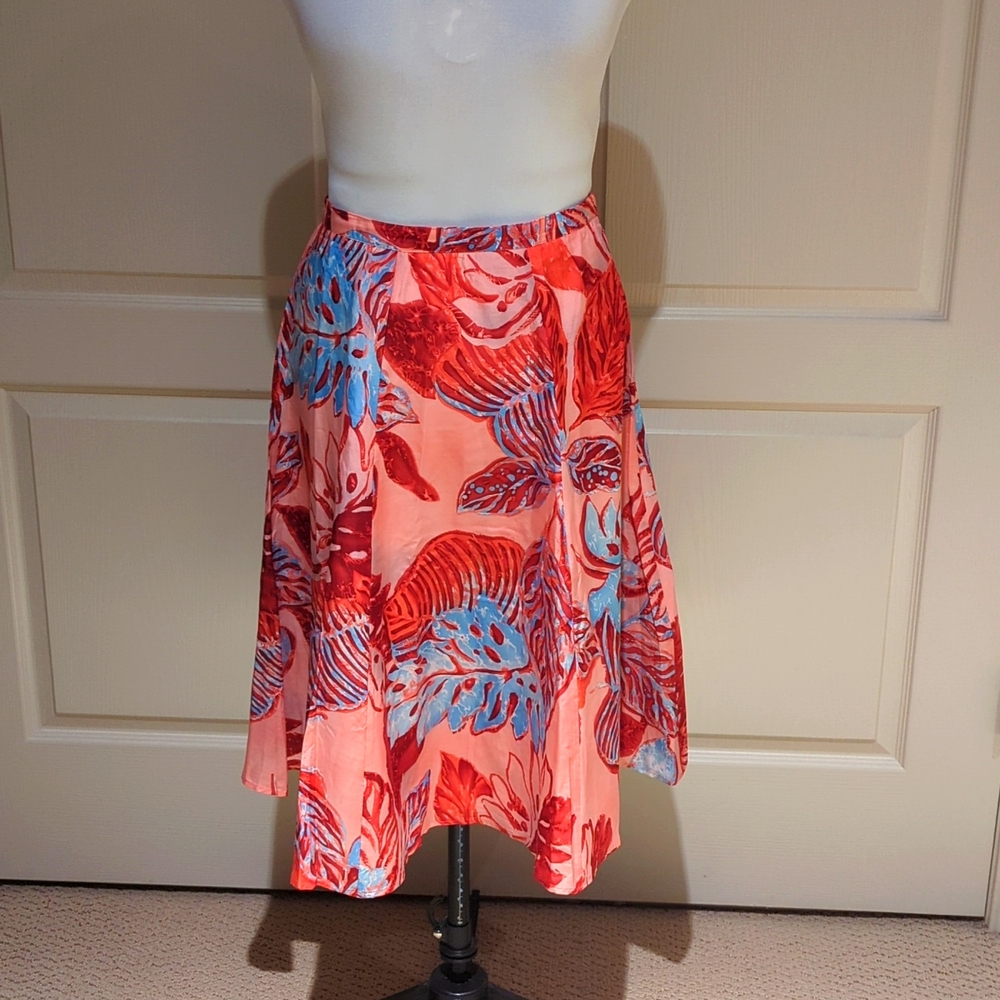 Talbots Petite Coral Midi Skirt